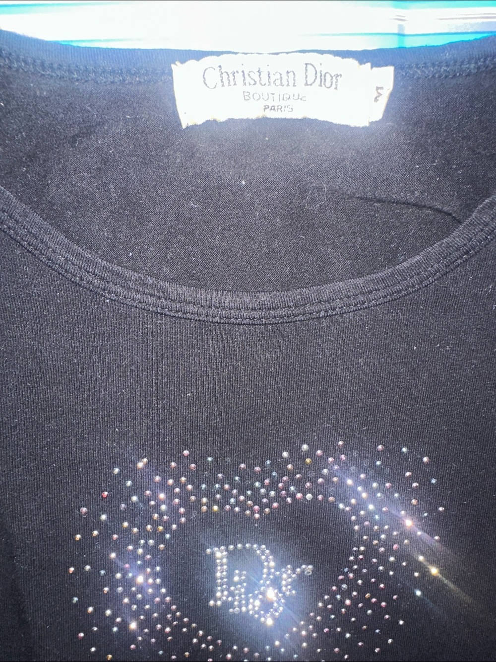 Black Rhinestone Heart Tee - Picture 2 of 8